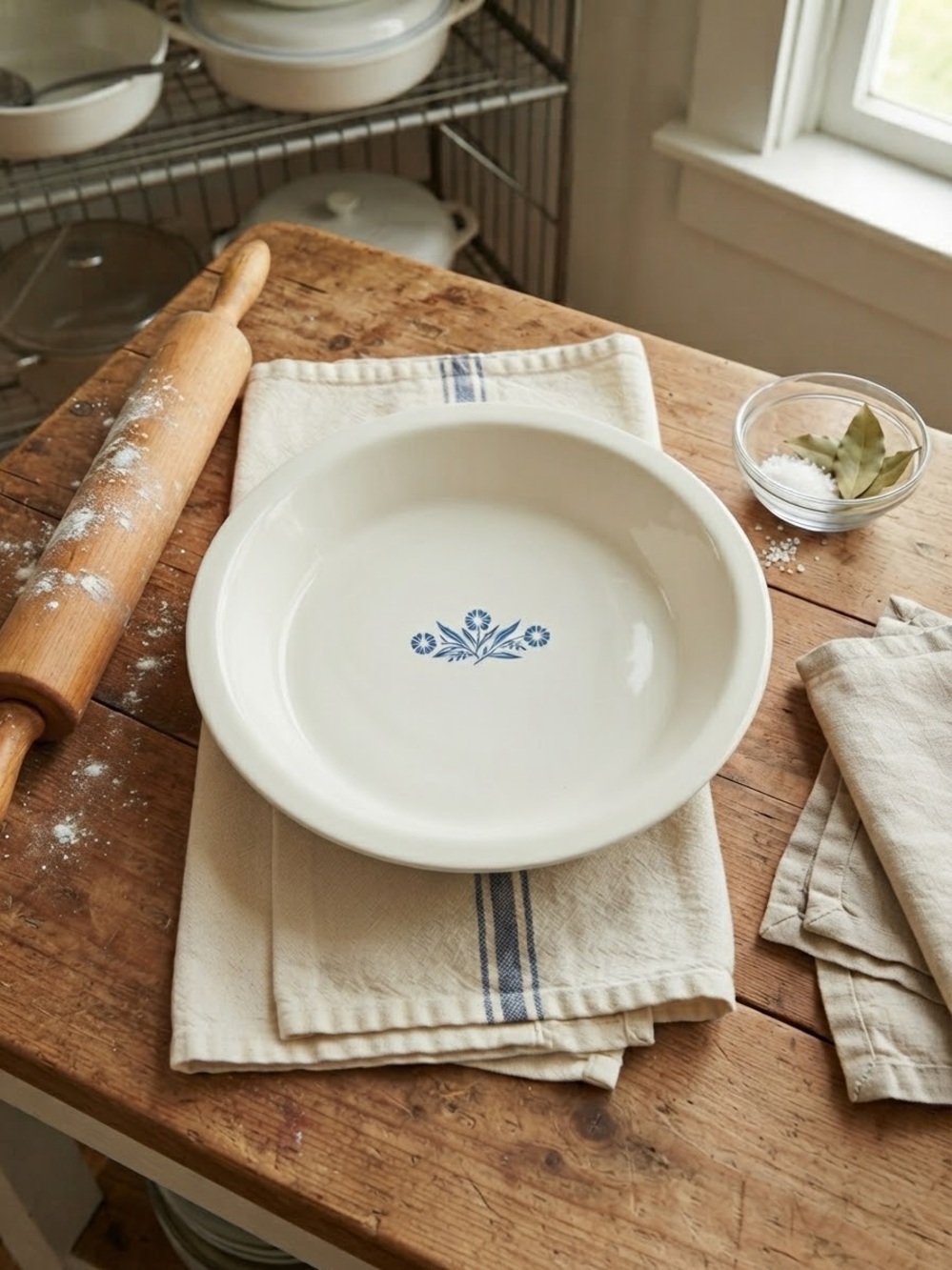 Vintage CorningWare Blue Cornflower Pie Plate (P-309)